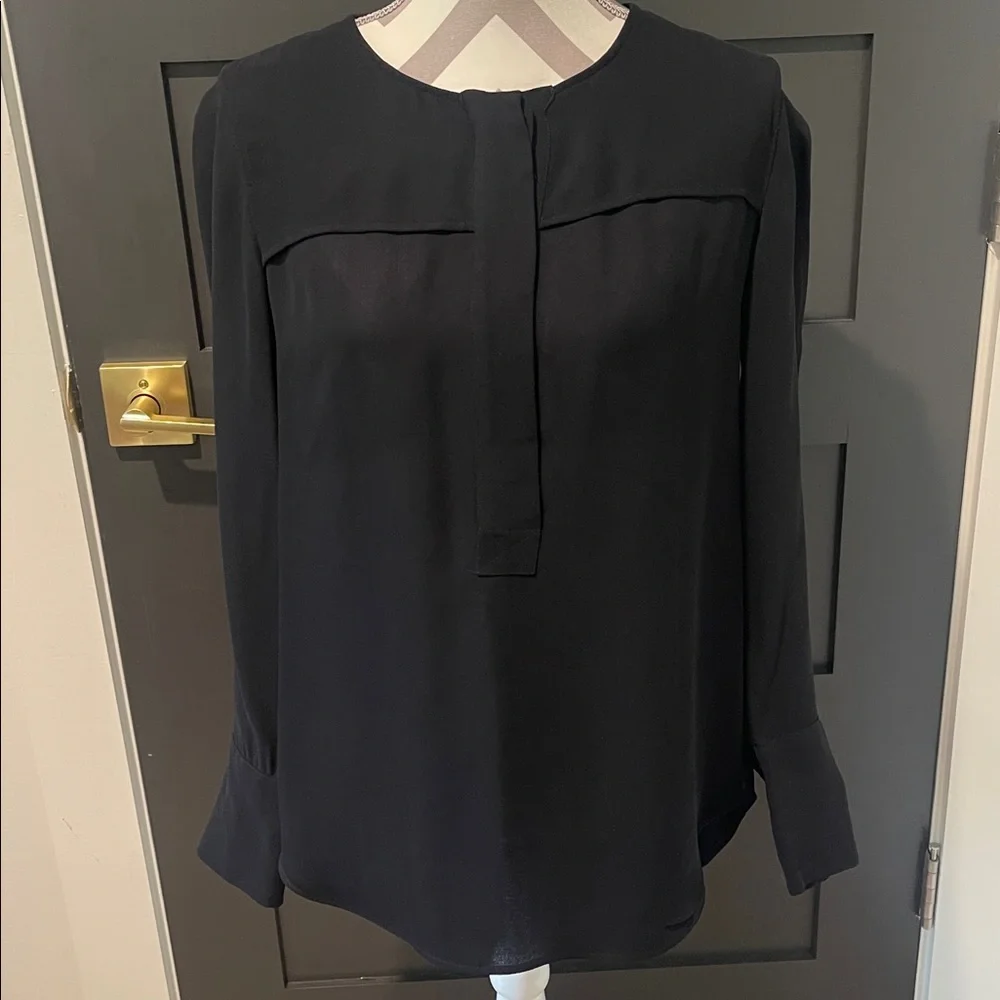 J.Crew Luxury Black Crepe Blouse Sz 6